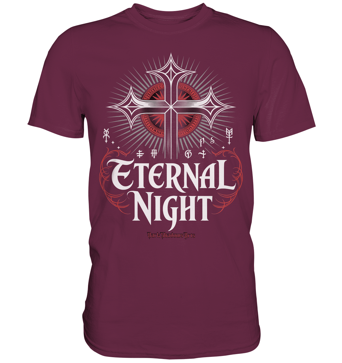 ETERNAL NIGHT – Mystisches gotisches Design mit Kreuz und Symbolen - Premium Shirt | Unisex - Shirts | Dark Shadows Arts