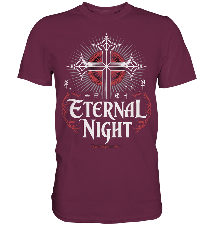 ETERNAL NIGHT – Mystisches gotisches Design mit Kreuz und Symbolen - Premium Shirt | Unisex - Shirts | Dark Shadows Arts