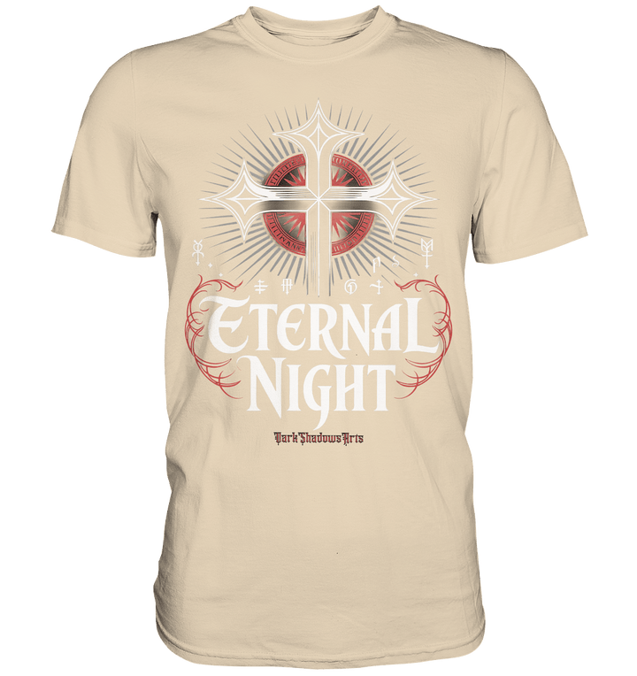 ETERNAL NIGHT – Mystisches gotisches Design mit Kreuz und Symbolen - Premium Shirt | Unisex - Shirts | Dark Shadows Arts