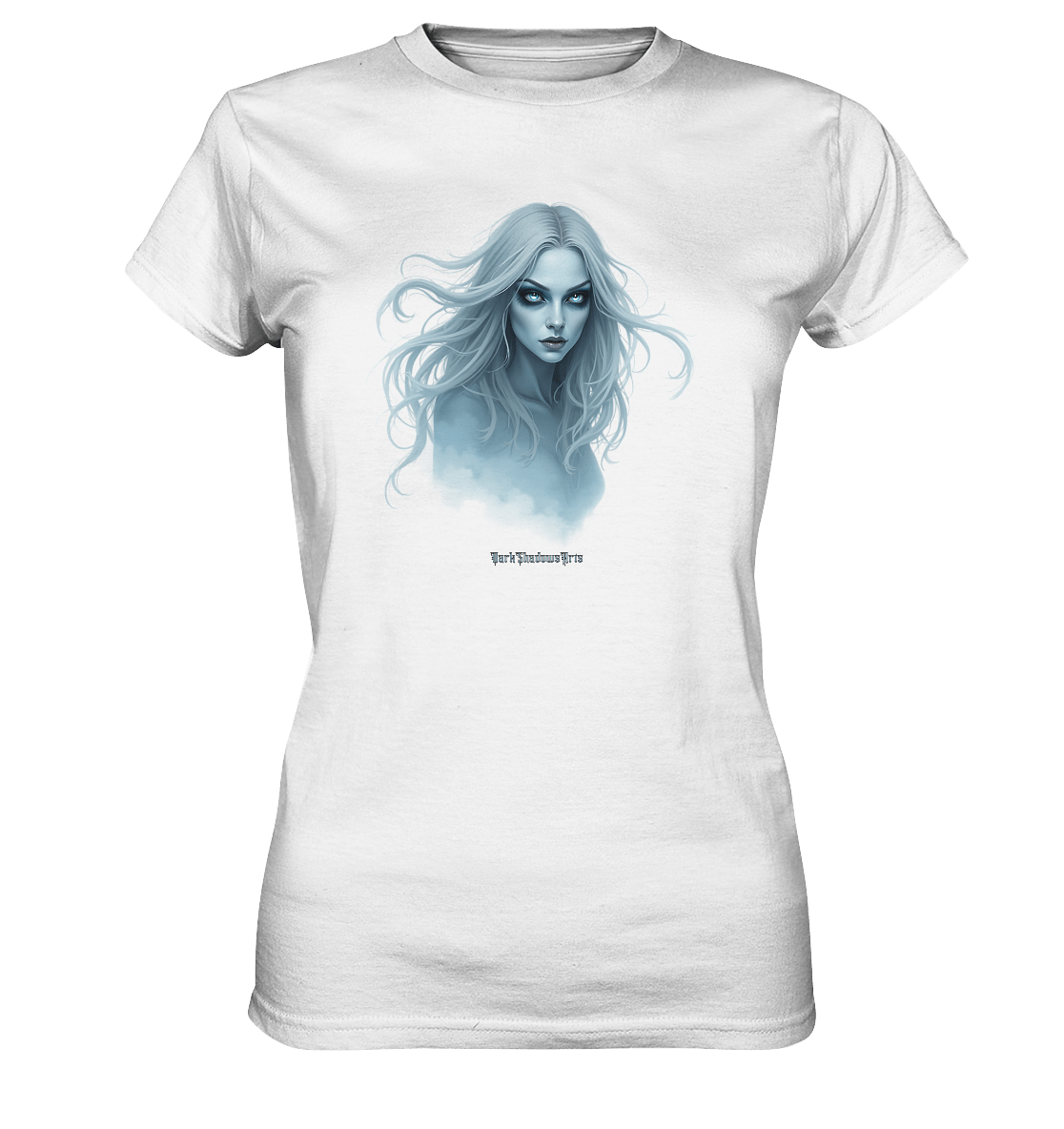 Ethereal Gaze - White - Haired Enigma - Ladies Premium Shirt | Lady - Shirts | Dark Shadows Arts