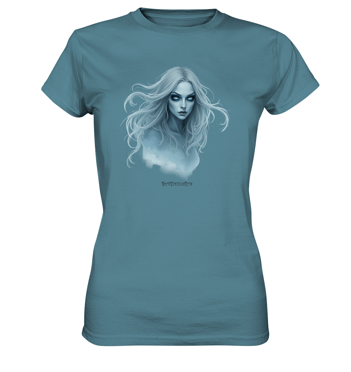 Ethereal Gaze - White - Haired Enigma - Ladies Premium Shirt | Lady - Shirts | Dark Shadows Arts