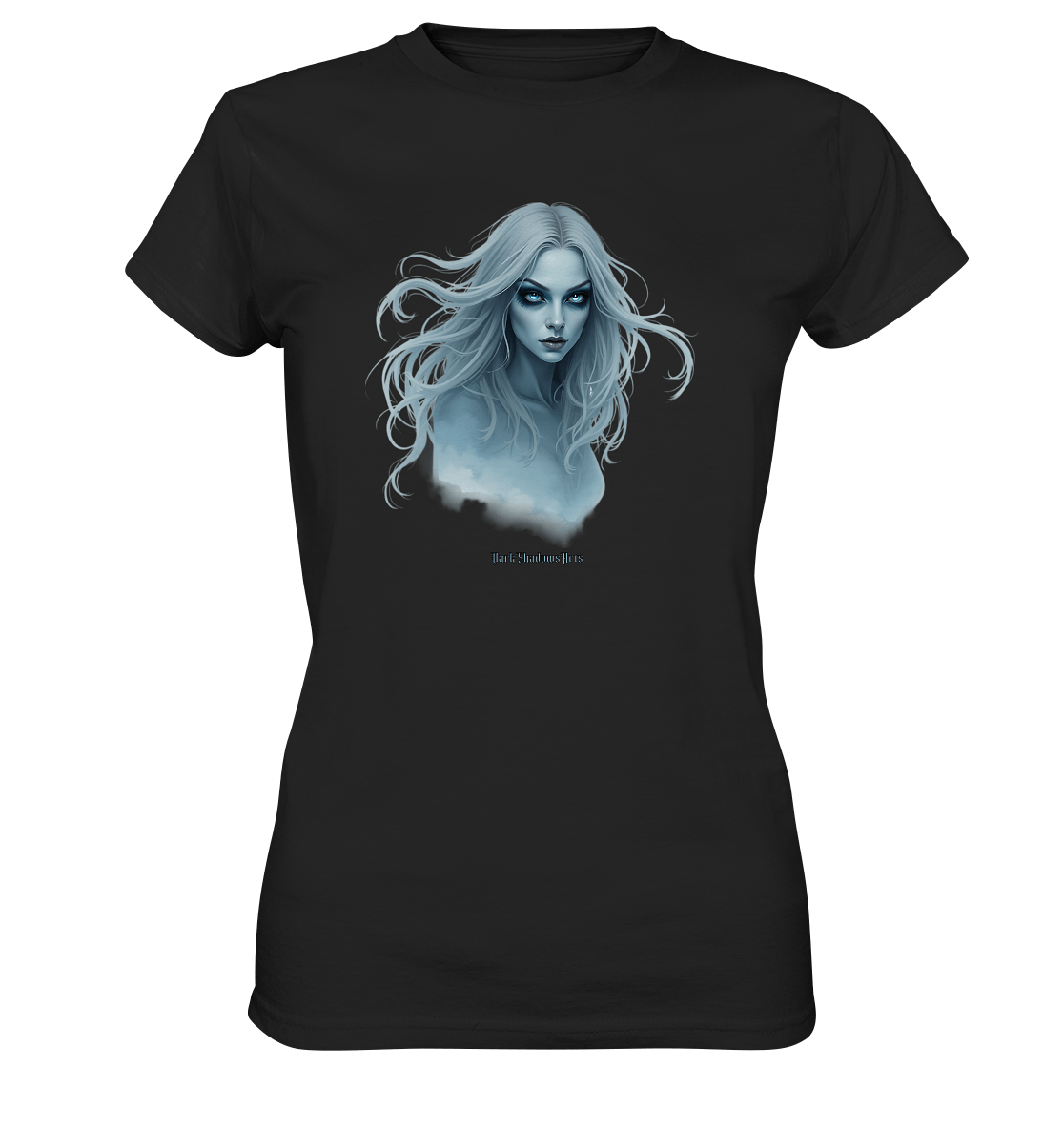 Ethereal Gaze - White - Haired Enigma - Ladies Premium Shirt | Lady - Shirts | Dark Shadows Arts
