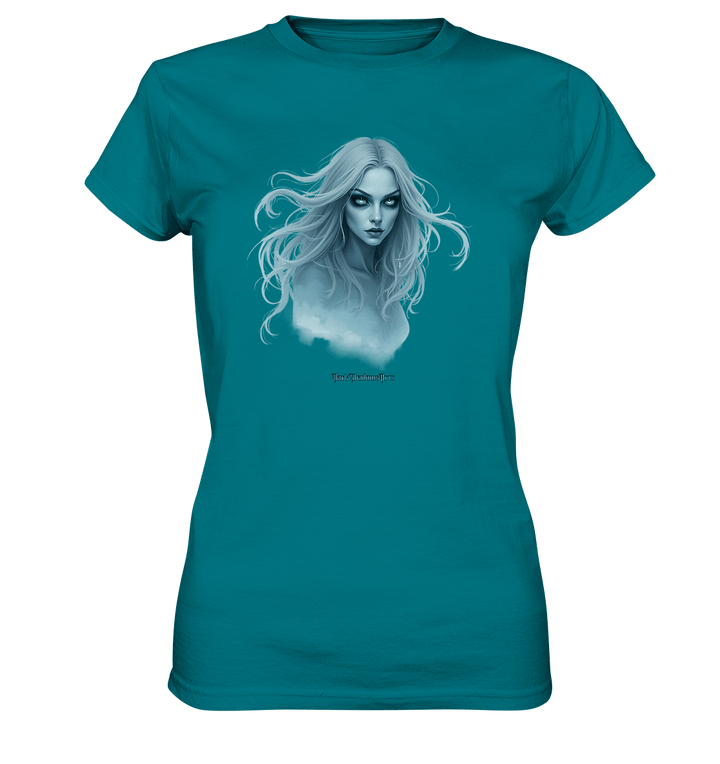 Ethereal Gaze - White - Haired Enigma - Ladies Premium Shirt | Lady - Shirts | Dark Shadows Arts