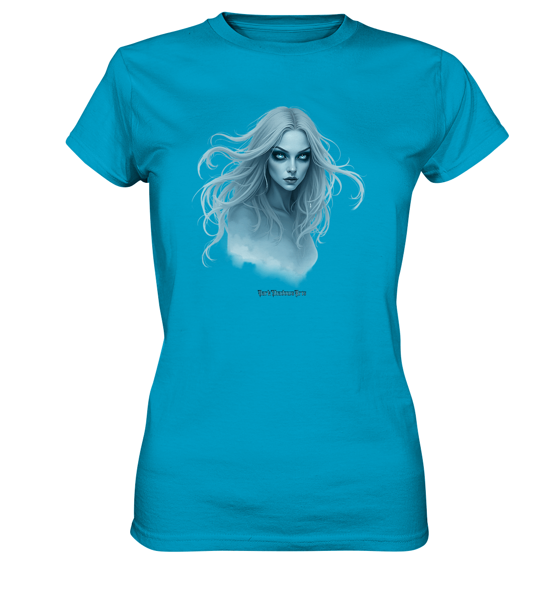 Ethereal Gaze - White - Haired Enigma - Ladies Premium Shirt | Lady - Shirts | Dark Shadows Arts