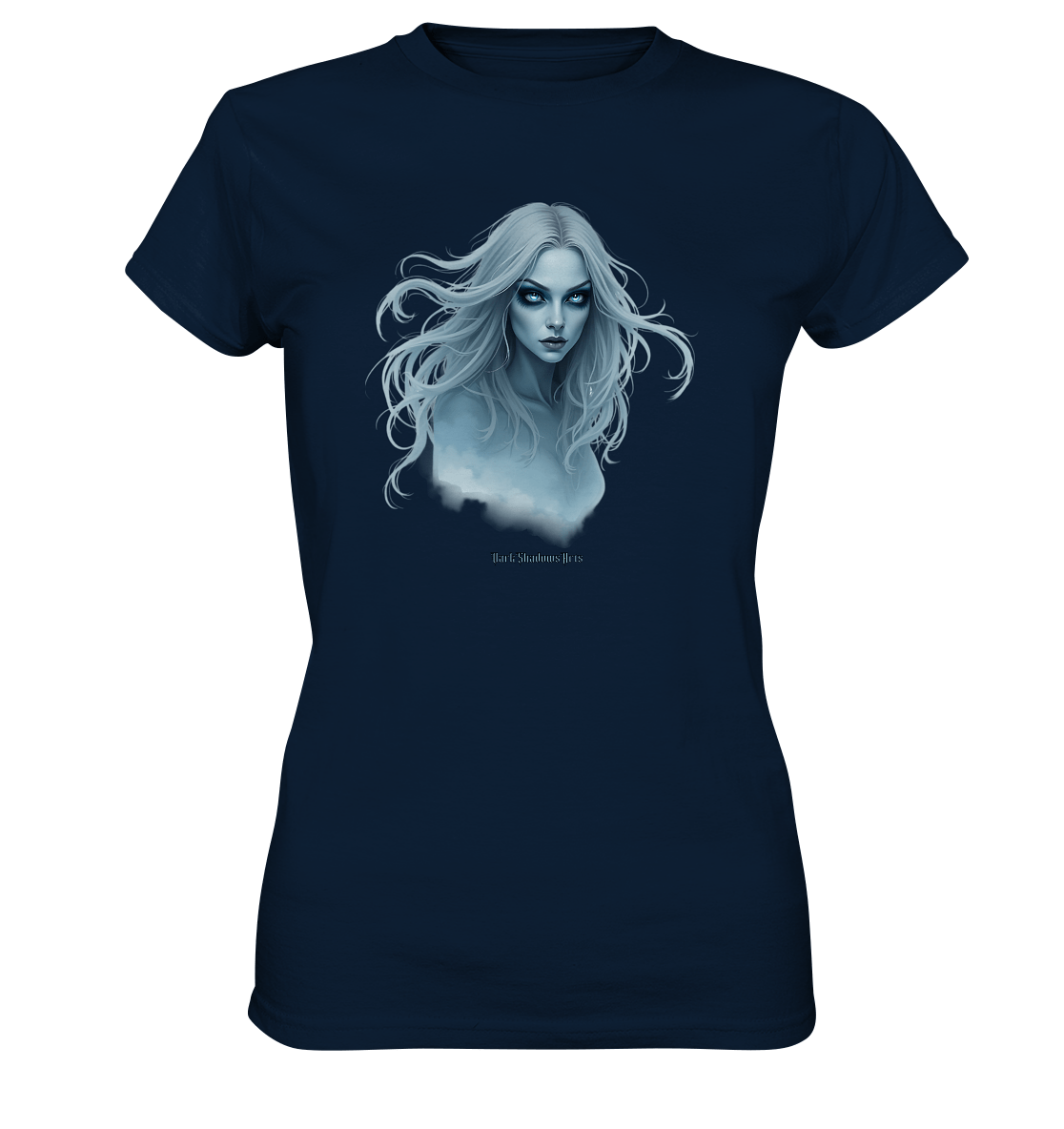 Ethereal Gaze - White - Haired Enigma - Ladies Premium Shirt | Lady - Shirts | Dark Shadows Arts