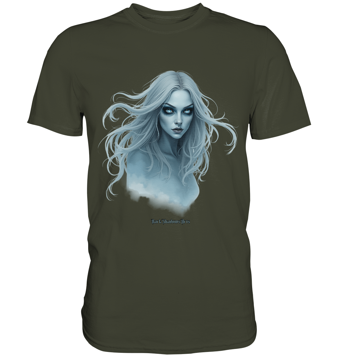 Ethereal Gaze - White - Haired Enigma - Premium Shirt | Unisex - Shirts | Dark Shadows Arts
