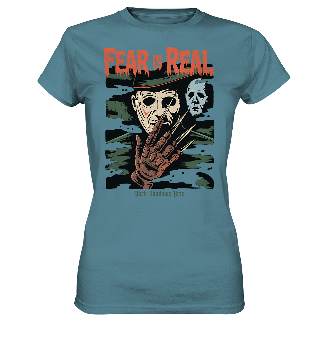Fear Is Real – Horrorikonen im Schattenstil - DSA - Ladies Premium Shirt | Lady - Shirts | Dark Shadows Arts