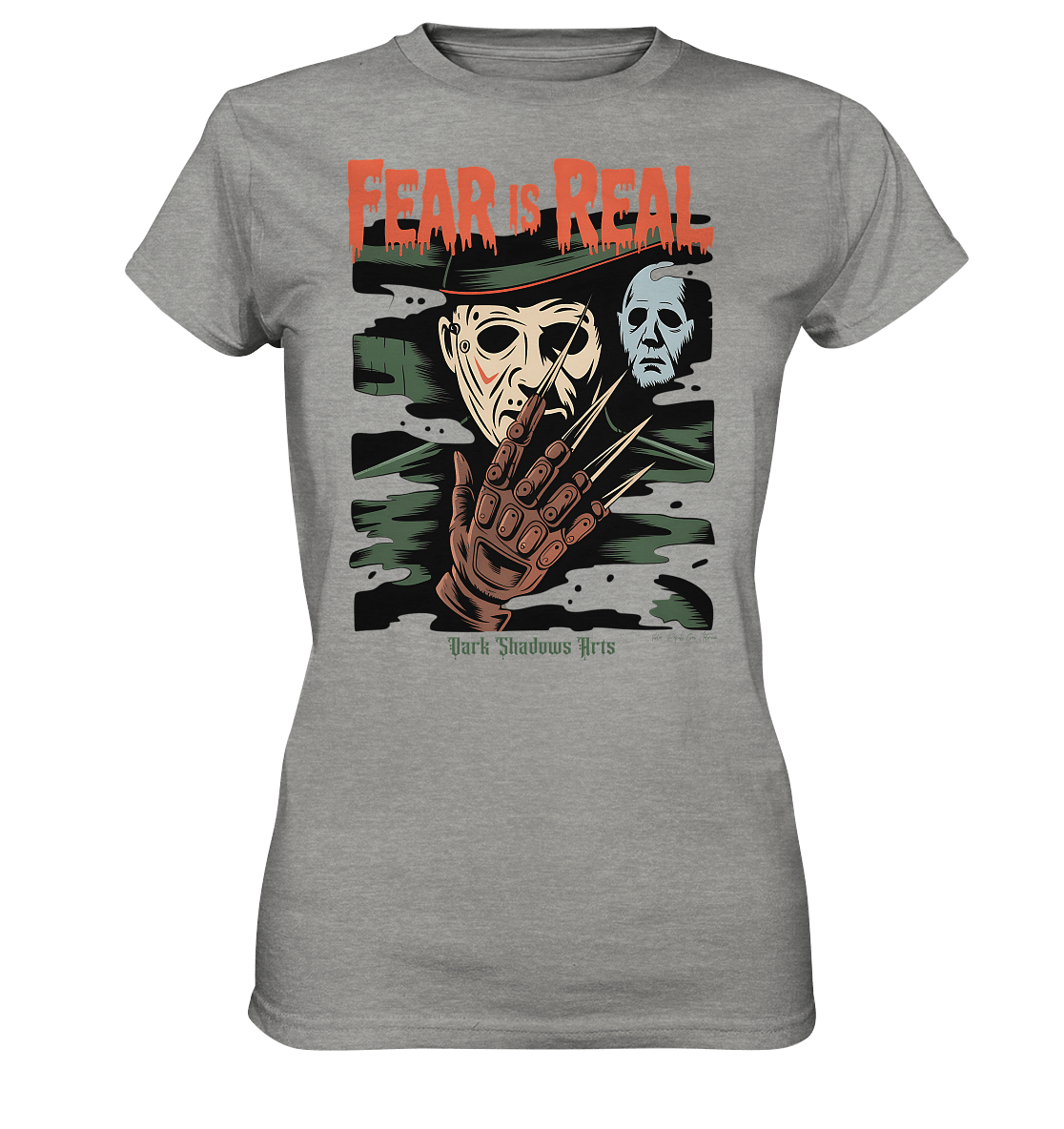 Fear Is Real – Horrorikonen im Schattenstil - DSA - Ladies Premium Shirt | Lady - Shirts | Dark Shadows Arts
