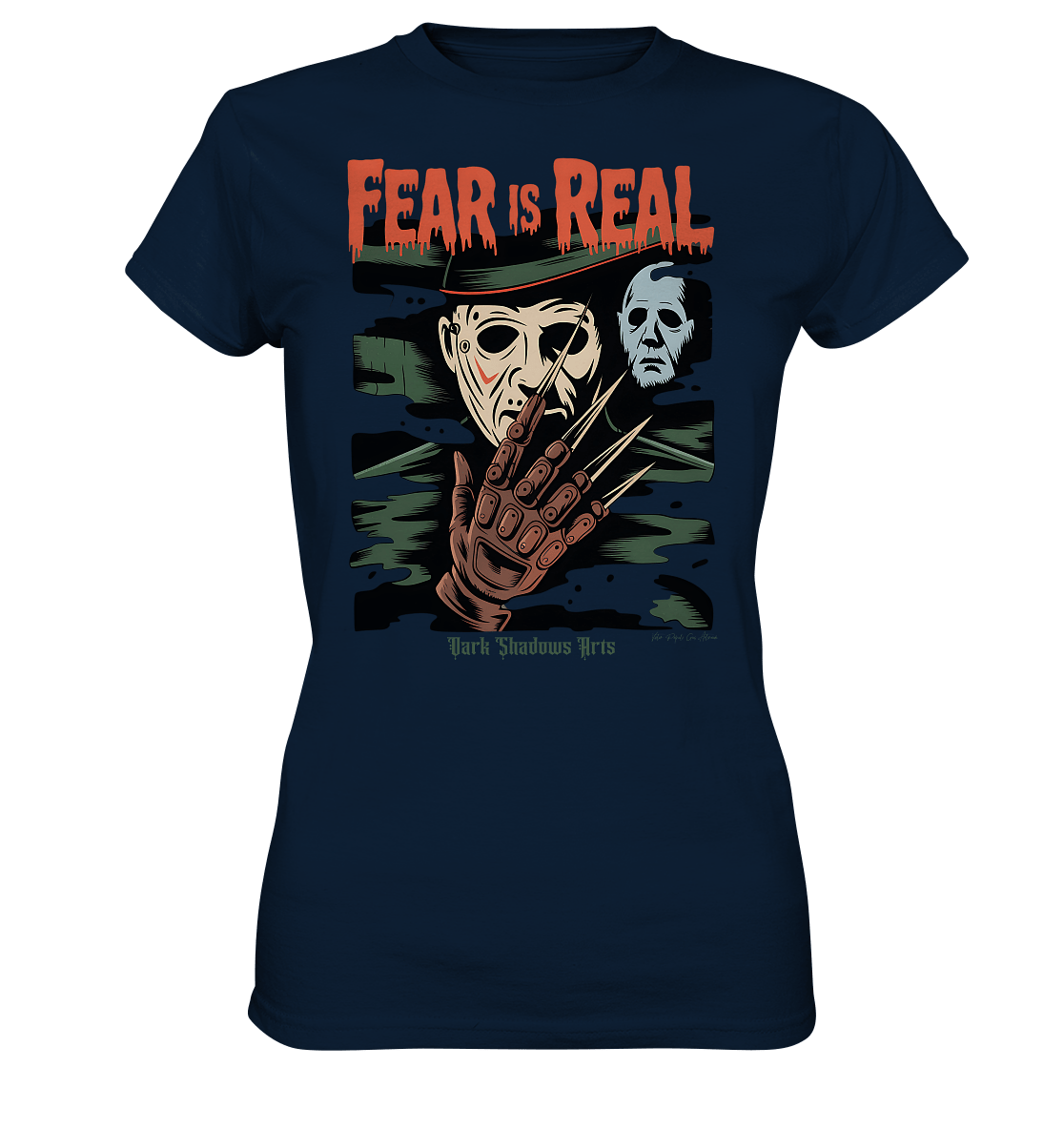 Fear Is Real – Horrorikonen im Schattenstil - DSA - Ladies Premium Shirt | Lady - Shirts | Dark Shadows Arts