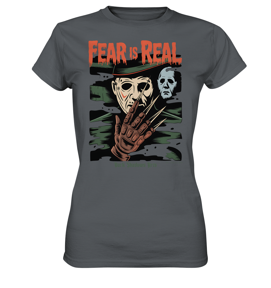Fear Is Real – Horrorikonen im Schattenstil - DSA - Ladies Premium Shirt | Lady - Shirts | Dark Shadows Arts