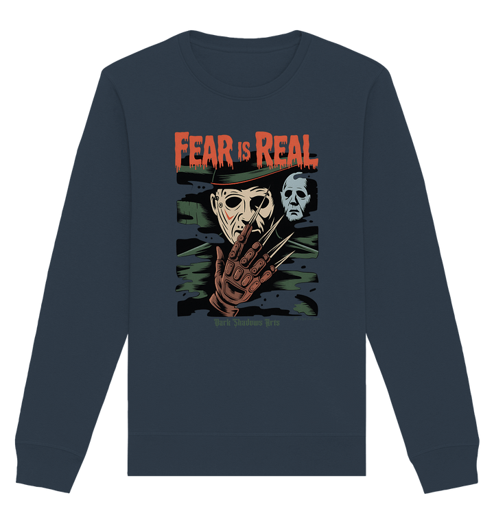 Fear Is Real – Horrorikonen im Schattenstil - DSA - Organic Basic Unisex Sweatshirt | Sweatshirts | Dark Shadows Arts