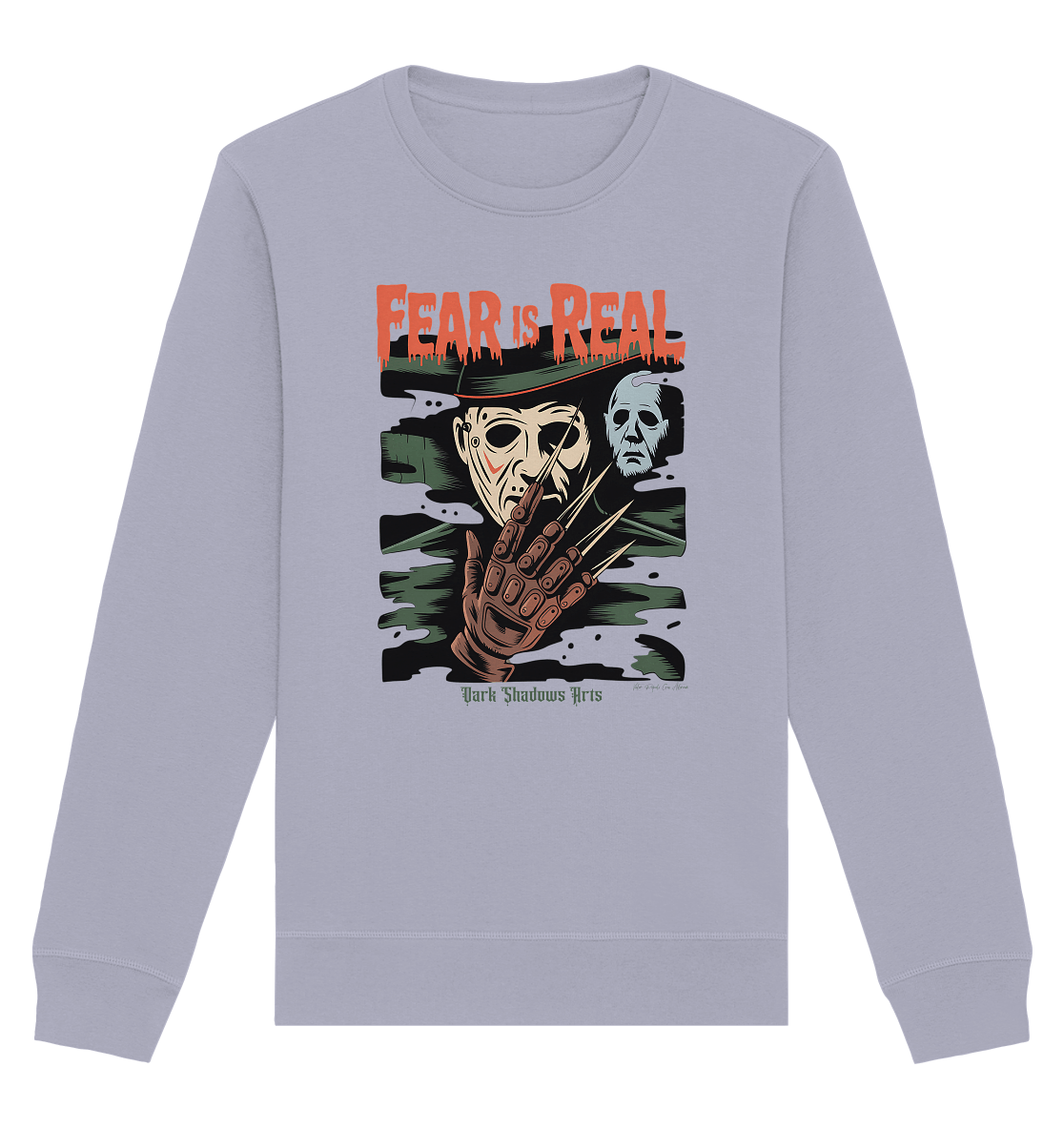 Fear Is Real – Horrorikonen im Schattenstil - DSA - Organic Basic Unisex Sweatshirt | Sweatshirts | Dark Shadows Arts