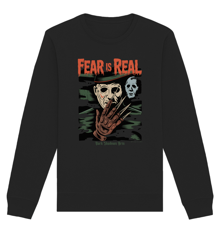 Fear Is Real – Horrorikonen im Schattenstil - DSA - Organic Basic Unisex Sweatshirt | Sweatshirts | Dark Shadows Arts