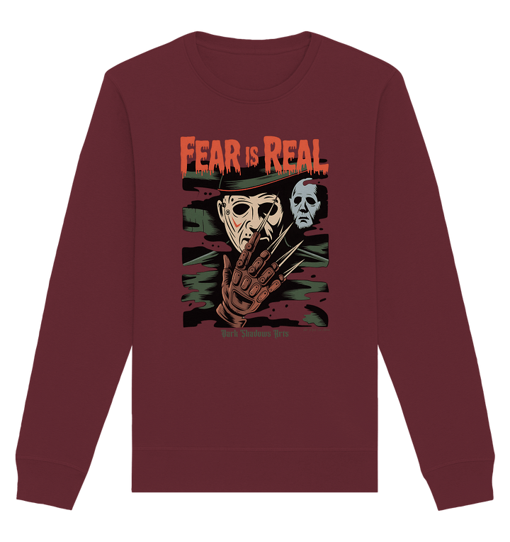 Fear Is Real – Horrorikonen im Schattenstil - DSA - Organic Basic Unisex Sweatshirt | Sweatshirts | Dark Shadows Arts