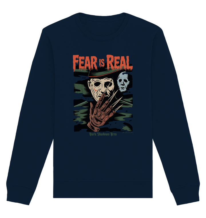 Fear Is Real – Horrorikonen im Schattenstil - DSA - Organic Basic Unisex Sweatshirt | Sweatshirts | Dark Shadows Arts