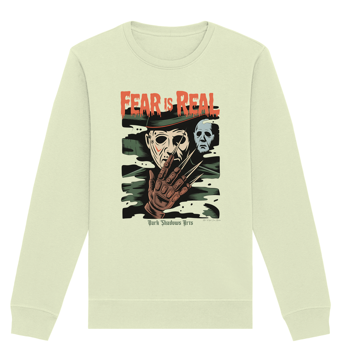 Fear Is Real – Horrorikonen im Schattenstil - DSA - Organic Basic Unisex Sweatshirt | Sweatshirts | Dark Shadows Arts