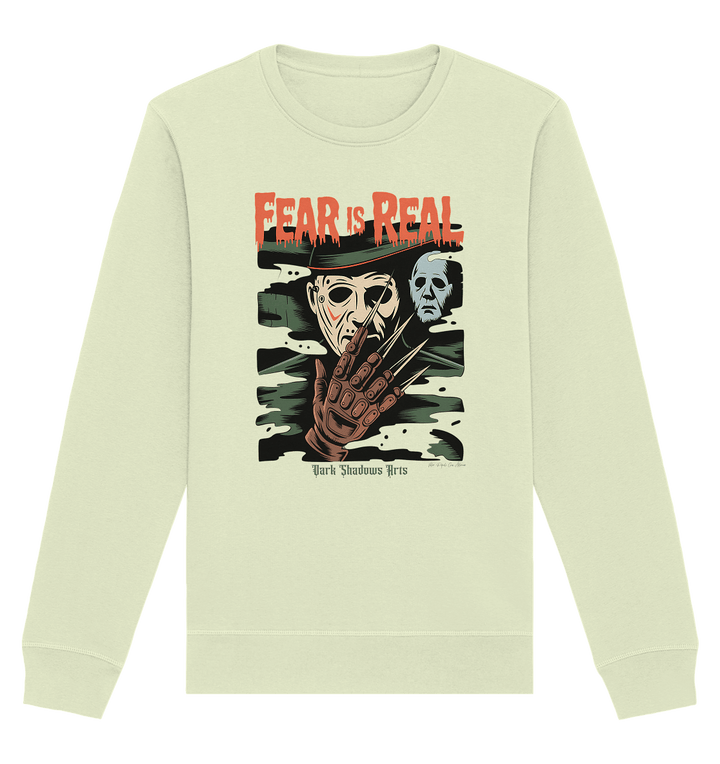 Fear Is Real – Horrorikonen im Schattenstil - DSA - Organic Basic Unisex Sweatshirt | Sweatshirts | Dark Shadows Arts