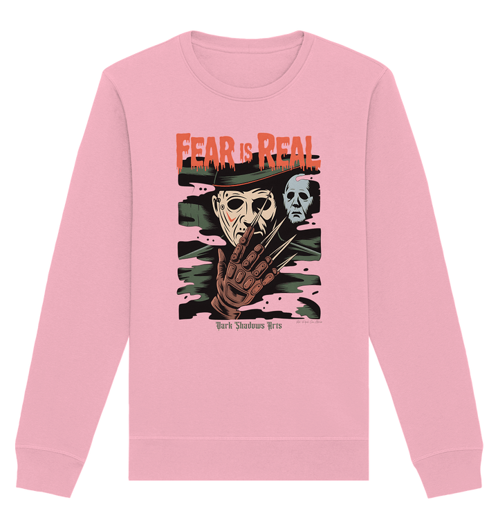 Fear Is Real – Horrorikonen im Schattenstil - DSA - Organic Basic Unisex Sweatshirt | Sweatshirts | Dark Shadows Arts
