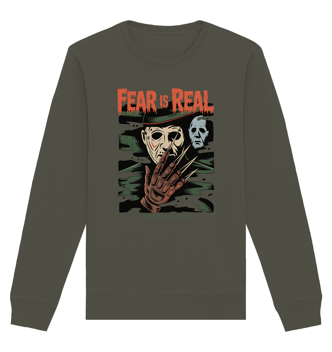 Fear Is Real – Horrorikonen im Schattenstil - DSA - Organic Basic Unisex Sweatshirt | Sweatshirts | Dark Shadows Arts