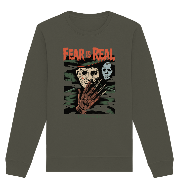Fear Is Real – Horrorikonen im Schattenstil - DSA - Organic Basic Unisex Sweatshirt | Sweatshirts | Dark Shadows Arts