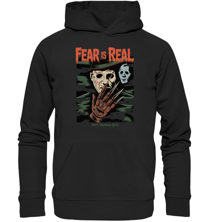 Fear Is Real – Horrorikonen im Schattenstil - DSA - Organic Hoodie | Hoodies | Dark Shadows Arts