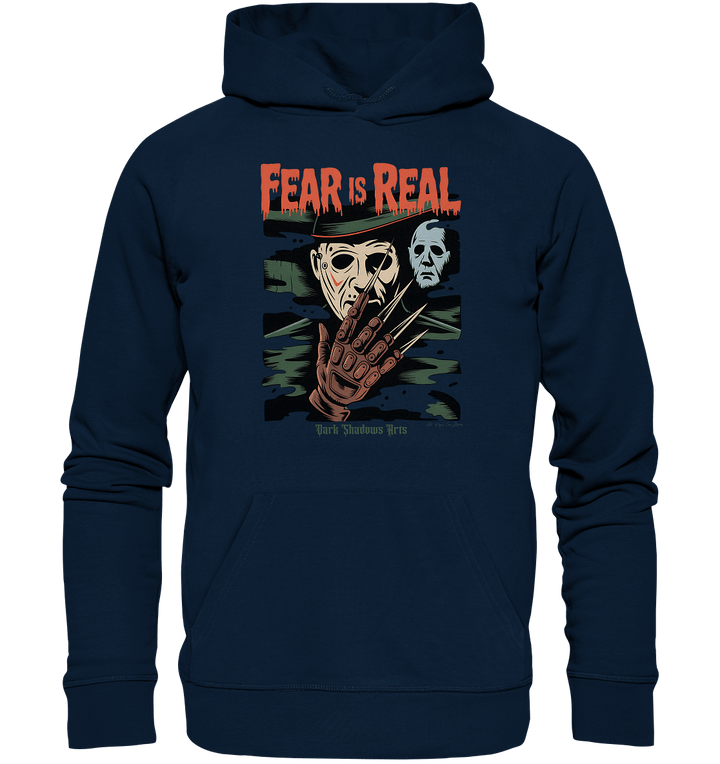 Fear Is Real – Horrorikonen im Schattenstil - DSA - Organic Hoodie | Hoodies | Dark Shadows Arts