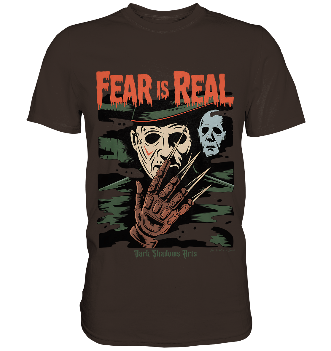 Fear Is Real – Horrorikonen im Schattenstil - DSA - Premium Shirt | Unisex - Shirts | Dark Shadows Arts