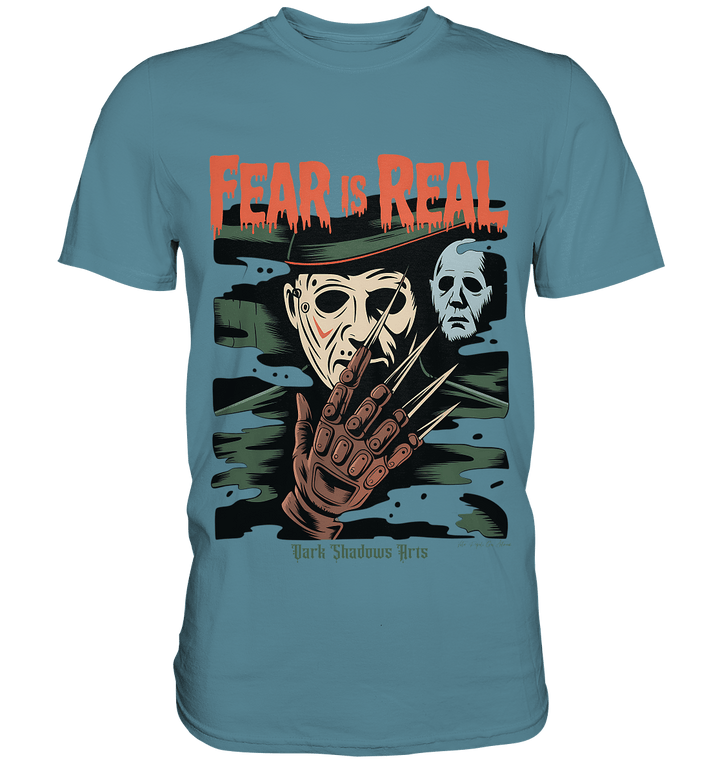 Fear Is Real – Horrorikonen im Schattenstil - DSA - Premium Shirt | Unisex - Shirts | Dark Shadows Arts