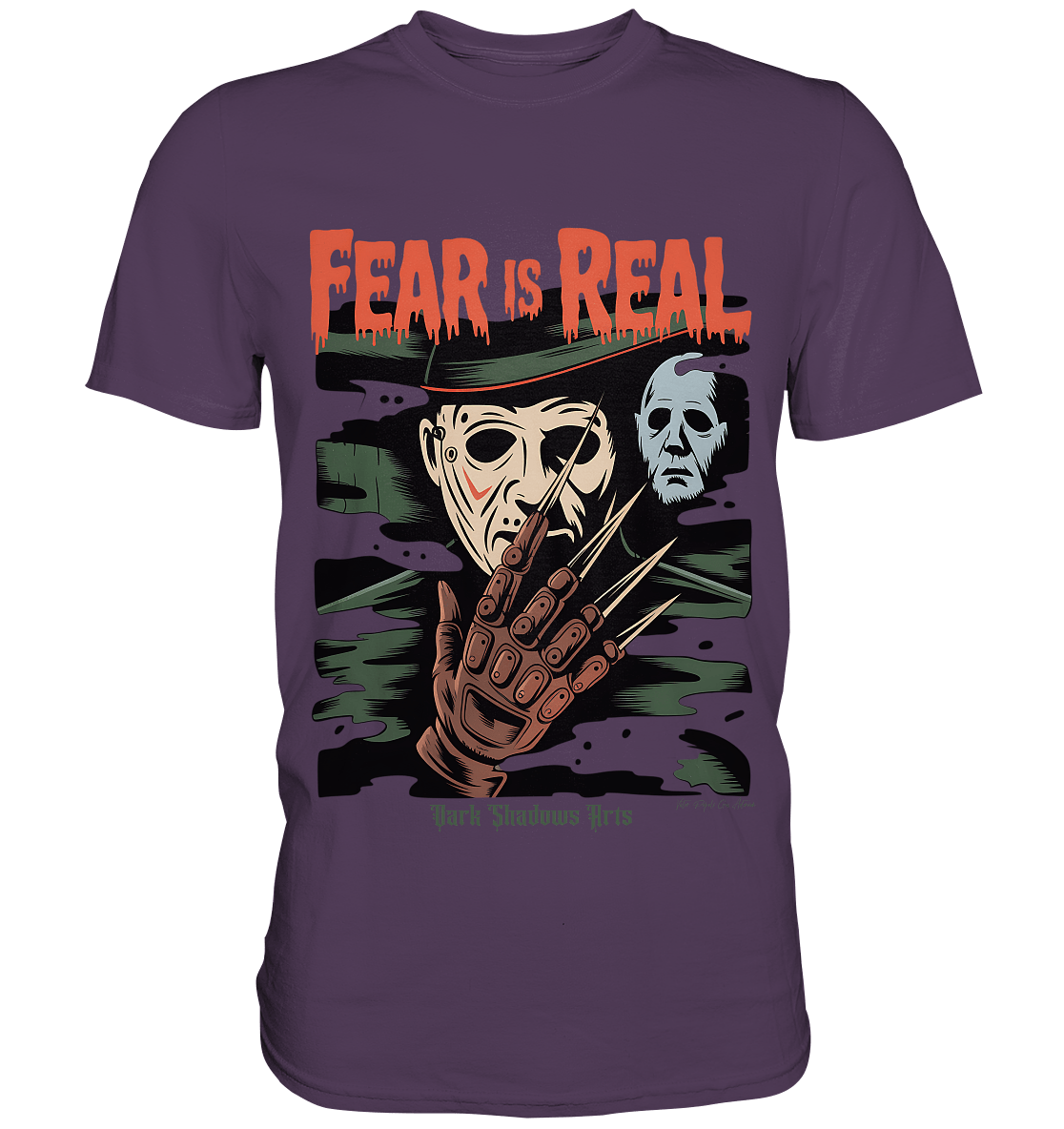 Fear Is Real – Horrorikonen im Schattenstil - DSA - Premium Shirt | Unisex - Shirts | Dark Shadows Arts