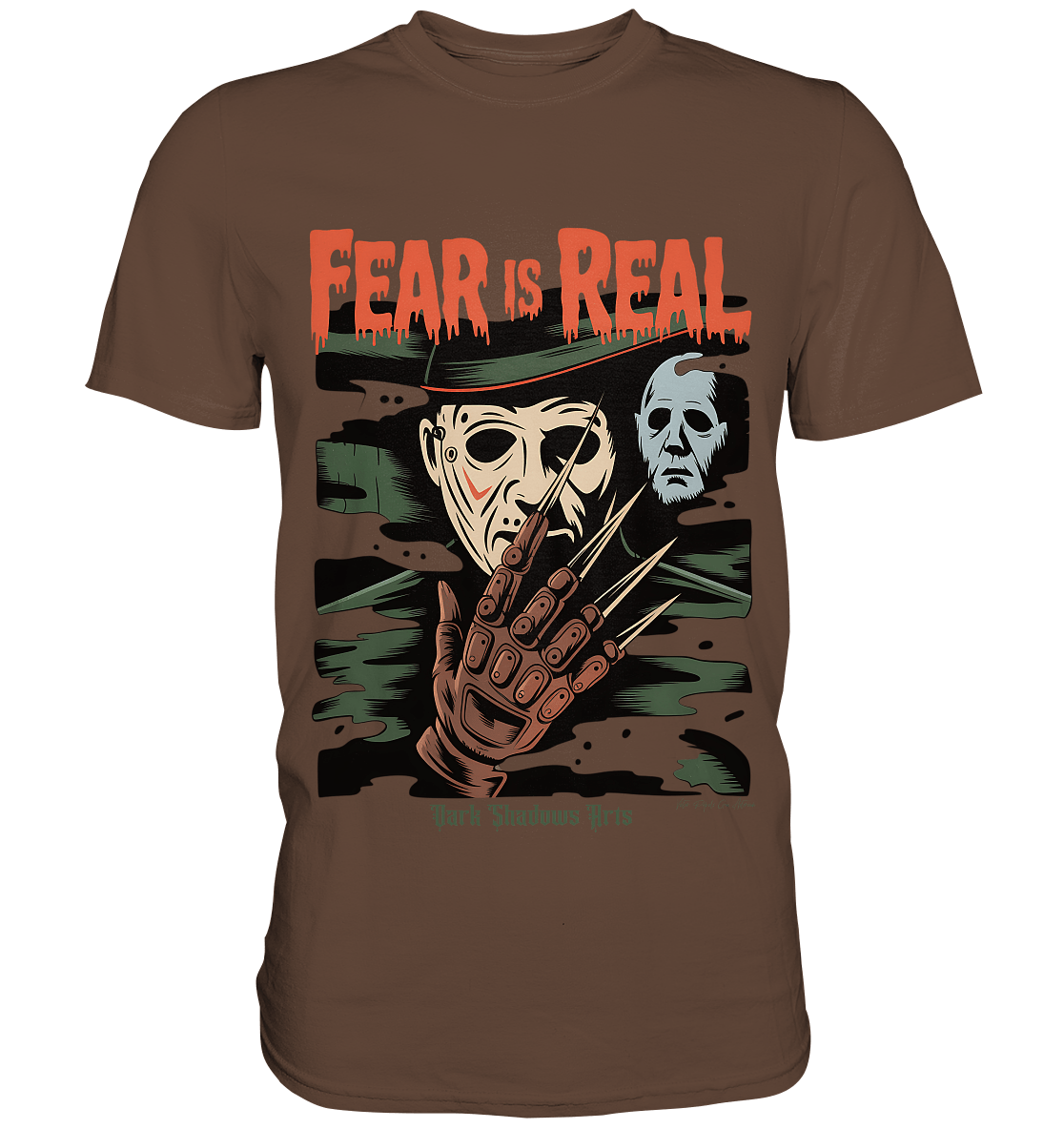 Fear Is Real – Horrorikonen im Schattenstil - DSA - Premium Shirt | Unisex - Shirts | Dark Shadows Arts