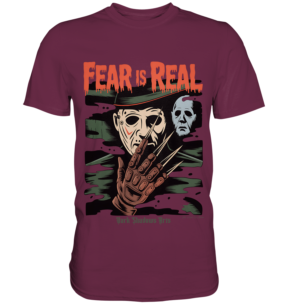Fear Is Real – Horrorikonen im Schattenstil - DSA - Premium Shirt | Unisex - Shirts | Dark Shadows Arts