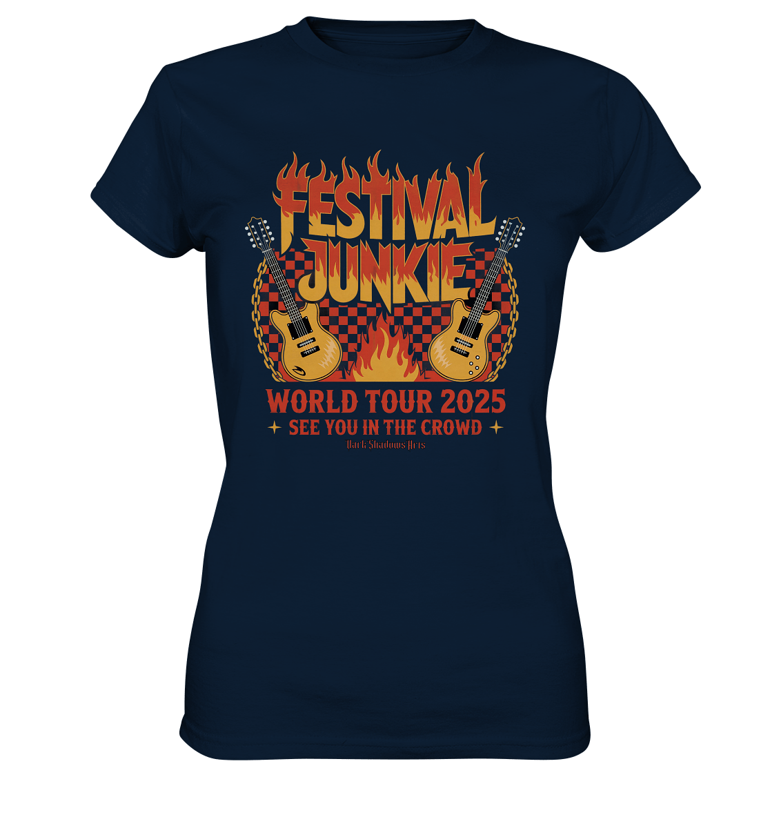 festival junkie - world tour 2025 - rock music passion - Ladies Premium Shirt | Lady - Shirts | Dark Shadows Arts