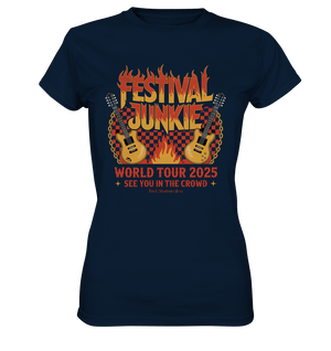 festival junkie - world tour 2025 - rock music passion - Ladies Premium Shirt | Lady - Shirts | Dark Shadows Arts