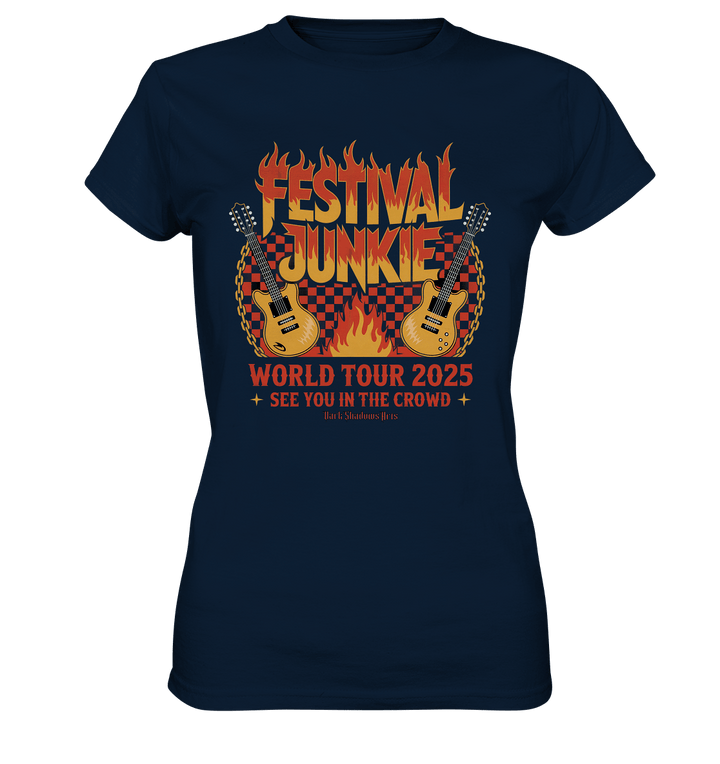 festival junkie - world tour 2025 - rock music passion - Ladies Premium Shirt | Lady - Shirts | Dark Shadows Arts