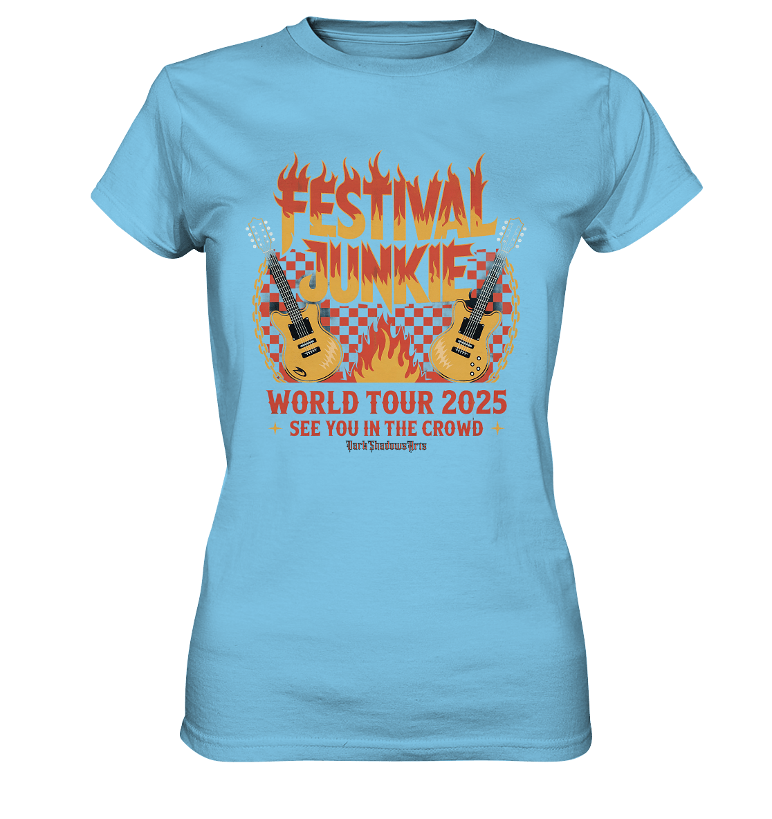 festival junkie - world tour 2025 - rock music passion - Ladies Premium Shirt | Lady - Shirts | Dark Shadows Arts