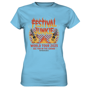 festival junkie - world tour 2025 - rock music passion - Ladies Premium Shirt | Lady - Shirts | Dark Shadows Arts