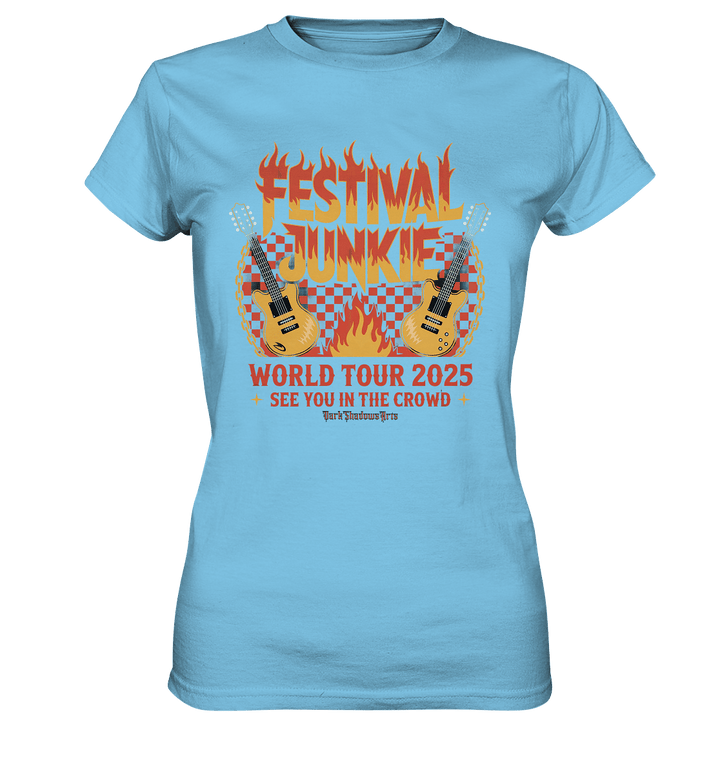 festival junkie - world tour 2025 - rock music passion - Ladies Premium Shirt | Lady - Shirts | Dark Shadows Arts