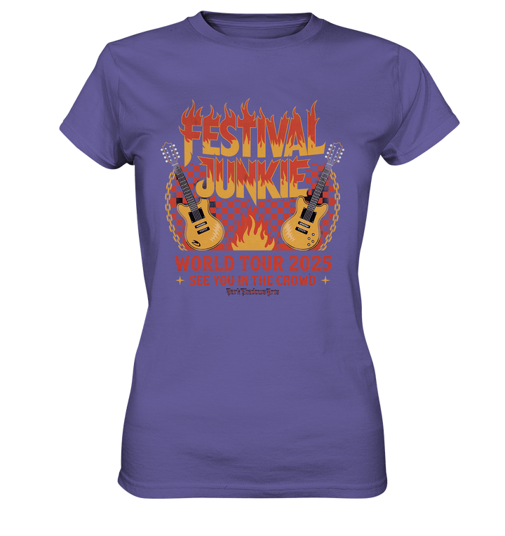 festival junkie - world tour 2025 - rock music passion - Ladies Premium Shirt | Lady - Shirts | Dark Shadows Arts