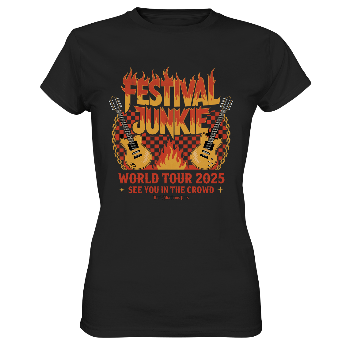 festival junkie - world tour 2025 - rock music passion - Ladies Premium Shirt | Lady - Shirts | Dark Shadows Arts