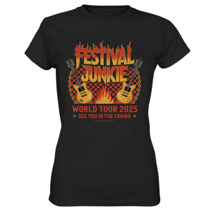 festival junkie - world tour 2025 - rock music passion - Ladies Premium Shirt | Lady - Shirts | Dark Shadows Arts