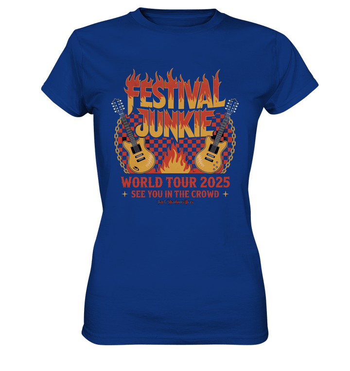 festival junkie - world tour 2025 - rock music passion - Ladies Premium Shirt | Lady - Shirts | Dark Shadows Arts