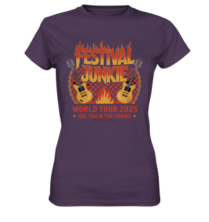 festival junkie - world tour 2025 - rock music passion - Ladies Premium Shirt | Lady - Shirts | Dark Shadows Arts