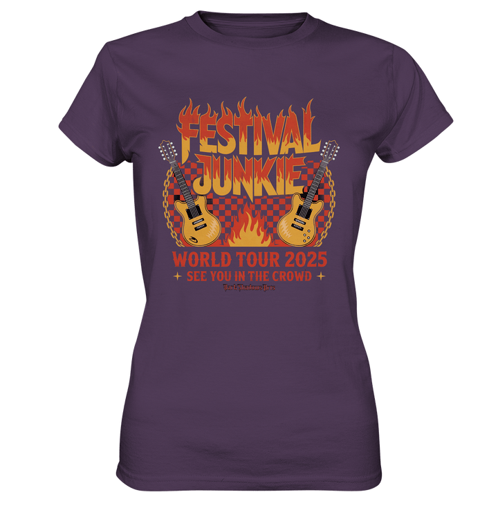 festival junkie - world tour 2025 - rock music passion - Ladies Premium Shirt | Lady - Shirts | Dark Shadows Arts