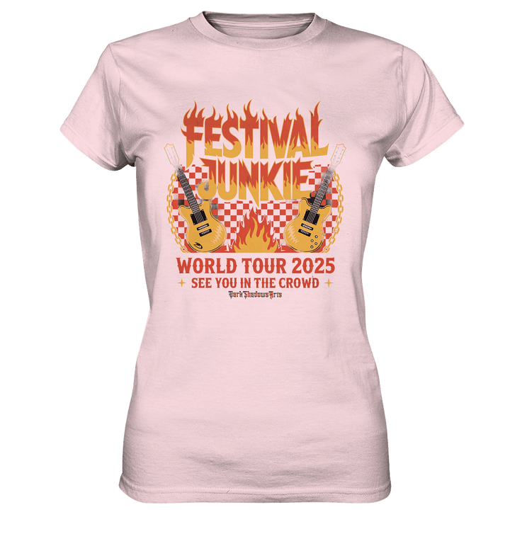 festival junkie - world tour 2025 - rock music passion - Ladies Premium Shirt | Lady - Shirts | Dark Shadows Arts