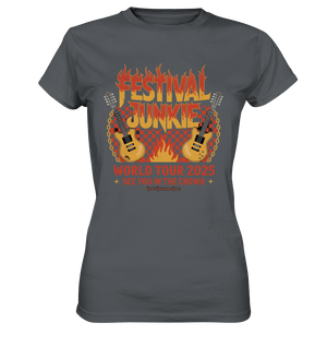 festival junkie - world tour 2025 - rock music passion - Ladies Premium Shirt | Lady - Shirts | Dark Shadows Arts