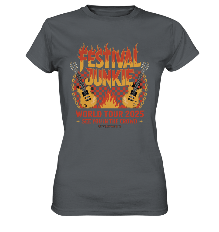 festival junkie - world tour 2025 - rock music passion - Ladies Premium Shirt | Lady - Shirts | Dark Shadows Arts