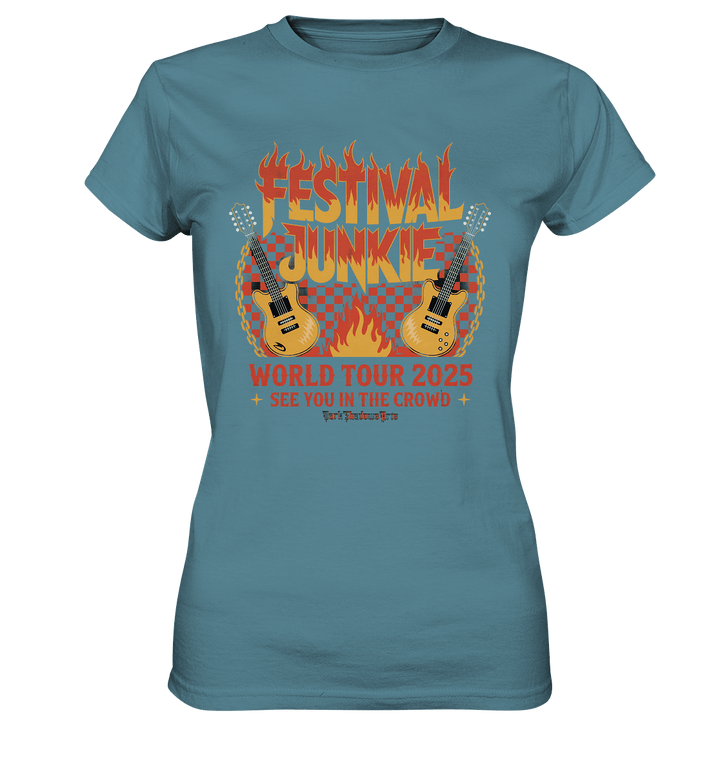 festival junkie - world tour 2025 - rock music passion - Ladies Premium Shirt | Lady - Shirts | Dark Shadows Arts