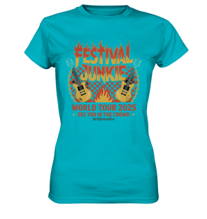 festival junkie - world tour 2025 - rock music passion - Ladies Premium Shirt | Lady - Shirts | Dark Shadows Arts