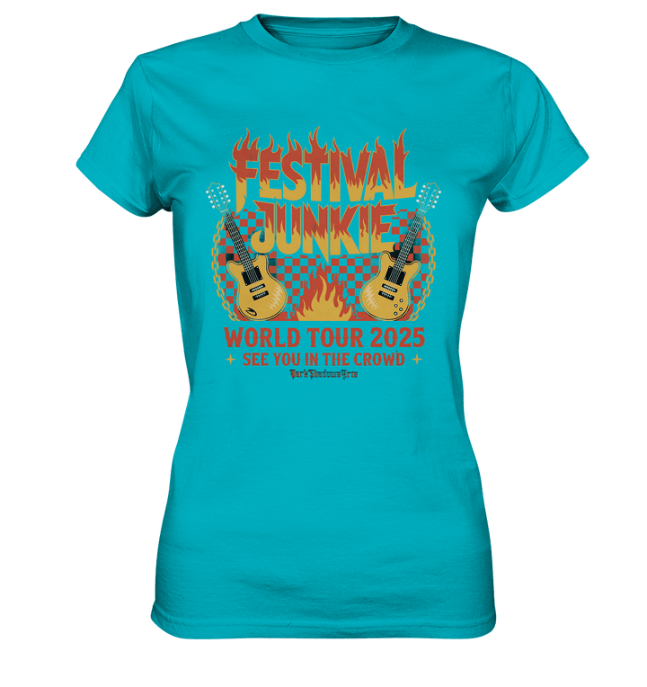 festival junkie - world tour 2025 - rock music passion - Ladies Premium Shirt | Lady - Shirts | Dark Shadows Arts