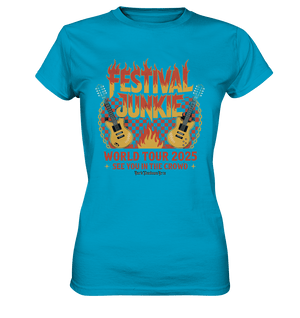 festival junkie - world tour 2025 - rock music passion - Ladies Premium Shirt | Lady - Shirts | Dark Shadows Arts